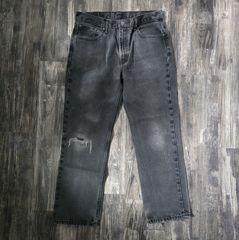 Men's Distressed Black Jeans